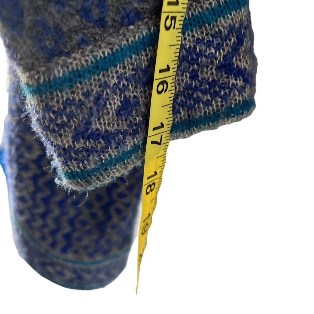 Chicos Blue Grey Geometric Print Wool Mohair Blen… - image 7